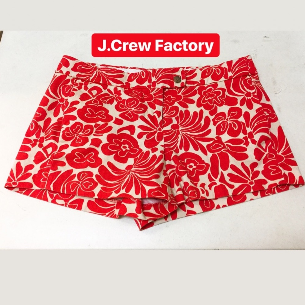 J.Crew Orange Floral Chino Short Size 6